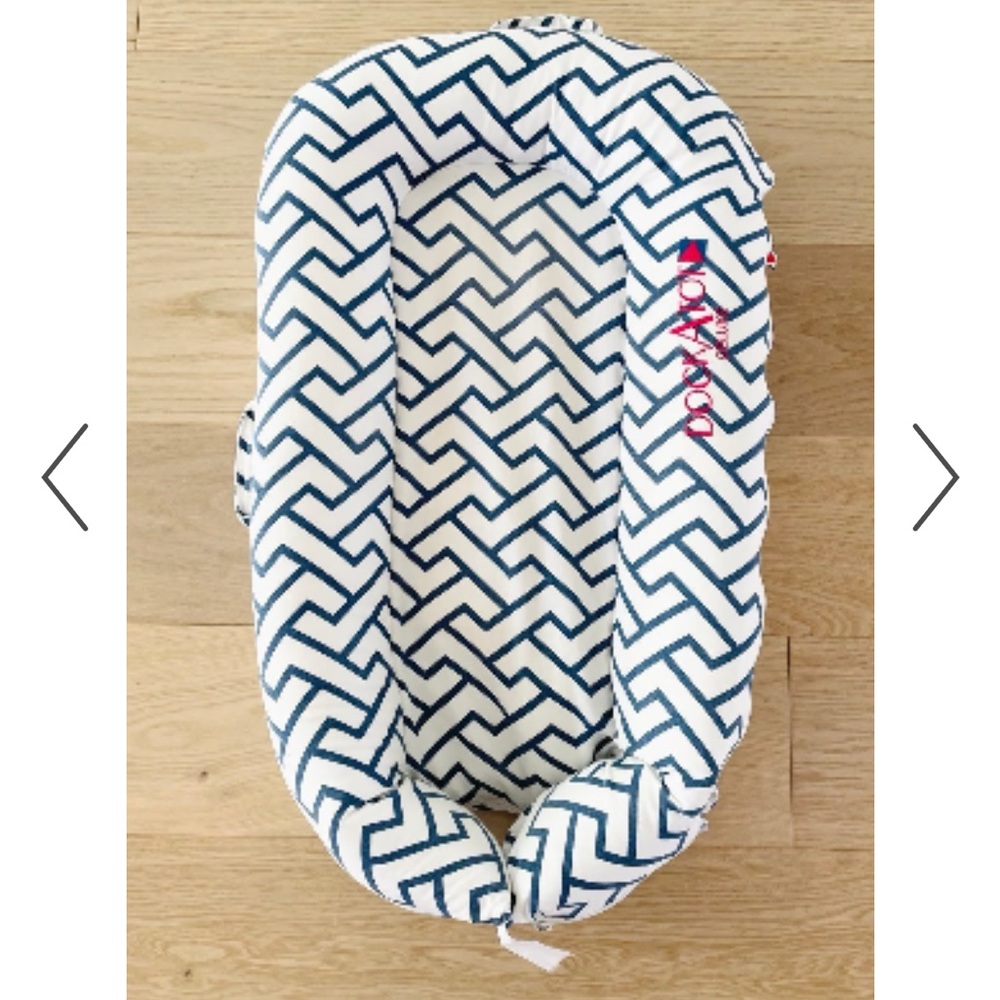 Dock-a-tot Deluxe+ Cover in Navy Chevron